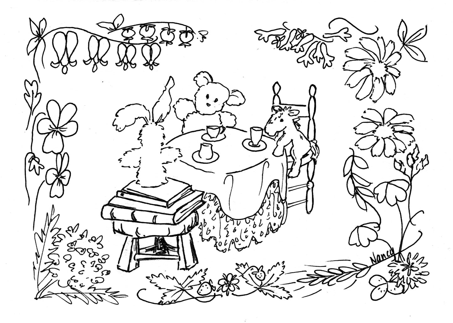 Color Me Party Invitation - Enjoy a Friend x 4