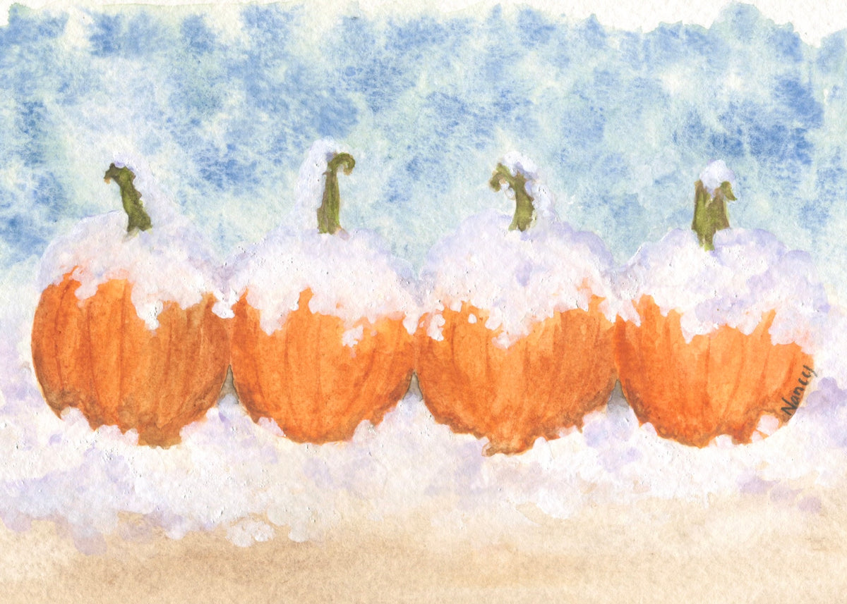 Pumpkins in Snow